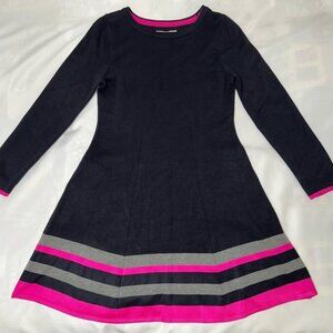 J Howard Sweater Dress Navy blue and‎ pink size large